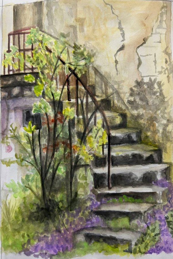 Lavender stairs – Saadia Shahid