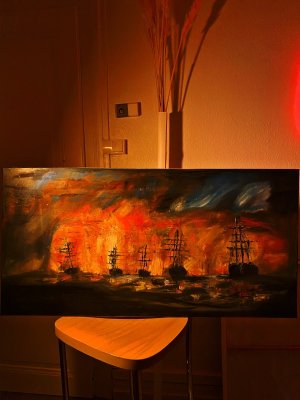 Les flammes des Caraïbes | 100 x 50 cm by Enzo Jung