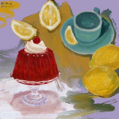 glistening jelly and ceramic tea cup! by klaid