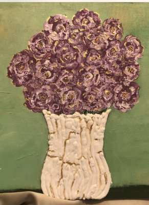Modeling paste vase and acrylic on canvas by Aya walaa