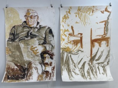 Homme au journal by Icare Lahousse