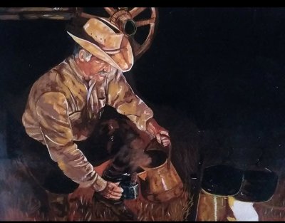 Coffee at the campfire by Barbara montero siegele