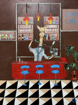 Bartender giraffe by Nina Davitadze