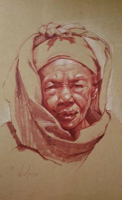 Red on brown by Nihad