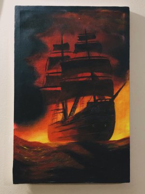 Ghost Ship in Firelight by Alishba mahar