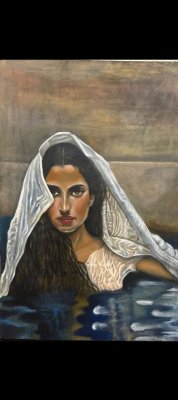 Portrait of a Harem maiden by Saadia Shahid