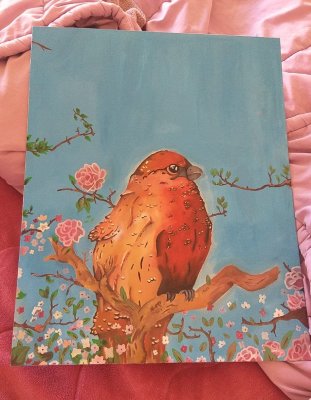 The Red-headed Finch by Angelina Doria